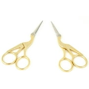 ThreadNanny 2 High Quality 4.5 inch Gold Plated Stainless Steel Stork Bird Scissors of Everyday Use