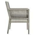 thumbnail image 3 of Aura Dining Armchair Outdoor Patio Wicker Rattan Set of 2Gray Gray, 3 of 6