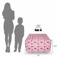 thumbnail image 3 of Love Rectangle Pouf, Pattern with Silhouettes of Angel Heart Bird and Calligraphic Text Love Art Print, Under Desk Foot Stool for Living Room Office Ottoman with Cover, 25", Rose Pink, by Ambesonne, 3 of 4
