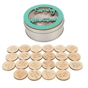 YUANCHIJIAJU 22pcs Mini Sweary Affirmation Discs Humorous Regulate Emotions Wooden Positive Affirmation Chips for Party Cyan