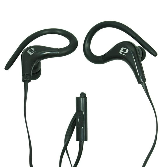 Super Bass 3.5mm Stereo Earbuds/ Headphone for Blackberry Key2 LE, Evolve X, Evolve, Nokia 6.1 Plus, 7.1 (Black) - w/ Mic & Ear-Hook + MND Stylus