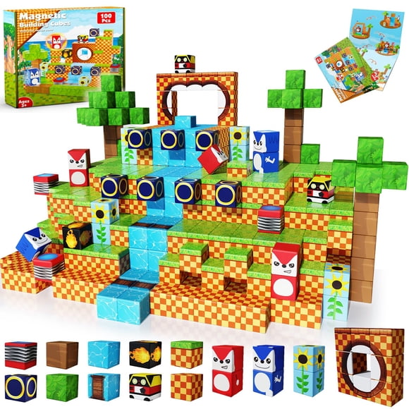 Bloques de construcción magnéticos ToyUnited, 100 unidades, para niños de 3 a 10 años