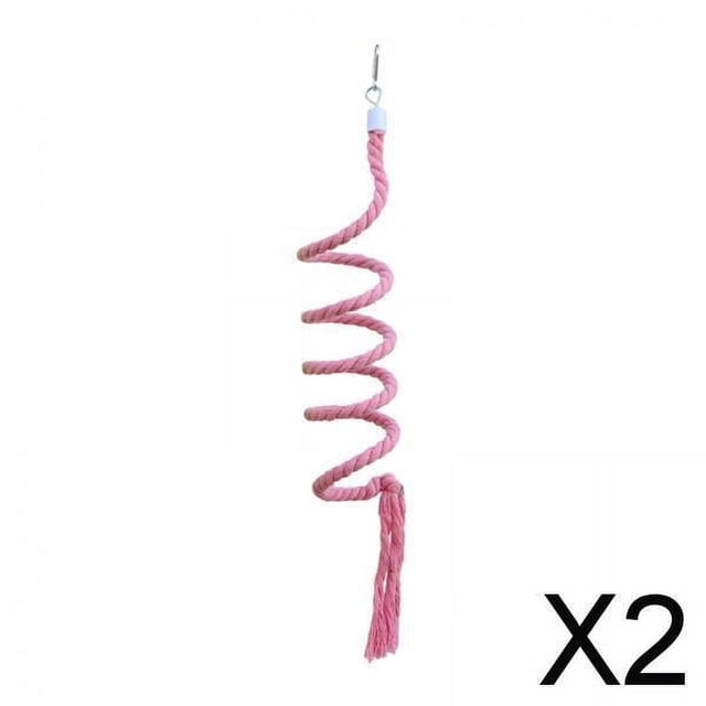 2x Percha de Cuerda en Espiral para Pájaros, Columpio en Espiral para Loros, Jaula para Masticar de Entrenamiento, Percha de Pie, Cuerda de Escalada P 2 piezas