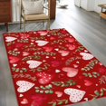 thumbnail image 2 of 3'x5' Rug for Living Room Bedroom, Valentines Washable Area Rugs Non-Slip Carpet Mats, Pink Red Love Heart Spring Green Botanical Indoor Low Pile Area Rug Runner for Kitchen, Mudroom, 2 of 8