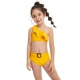 thumbnail image 5 of GEYEHUG Girls 2 Piece Bikini Swimsuit Set Bathing Suit Adjustable Straps Ruffle Summer Beach Swimwear for Ages 3-9 Yellow, 5 of 7