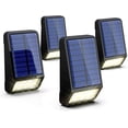 thumbnail image 1 of Juego de 4 luces solares para vallas LOHAS para uso exterior, 8 LED, luz blanca diurna 6000 K, resistente al agua IP65, se enciende automáticamente y almacena energía solar, perfectas para pasarelas,, 1 of 5