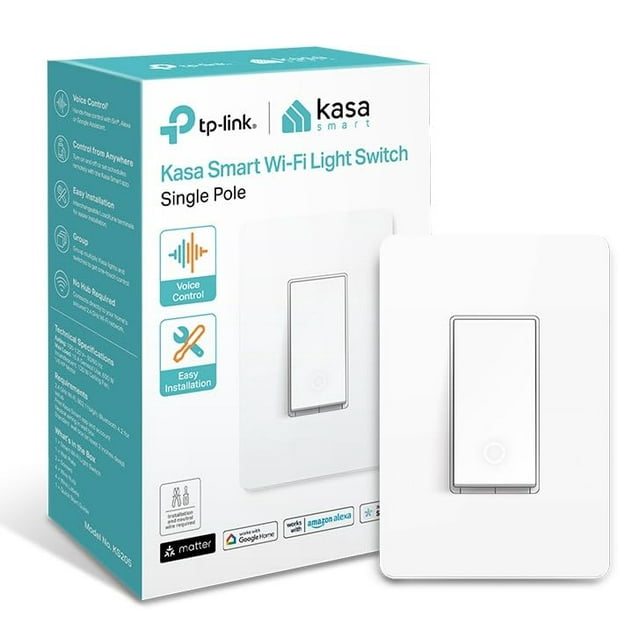 Interruptor de luz inteligente Kasa Matter Voice Control con Siri y Alexa