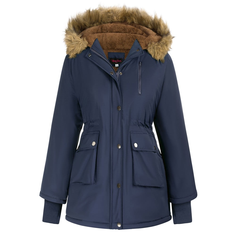 Hanna Nikole Women Plus Size Winter Coat Faux Fur Lined Hooded