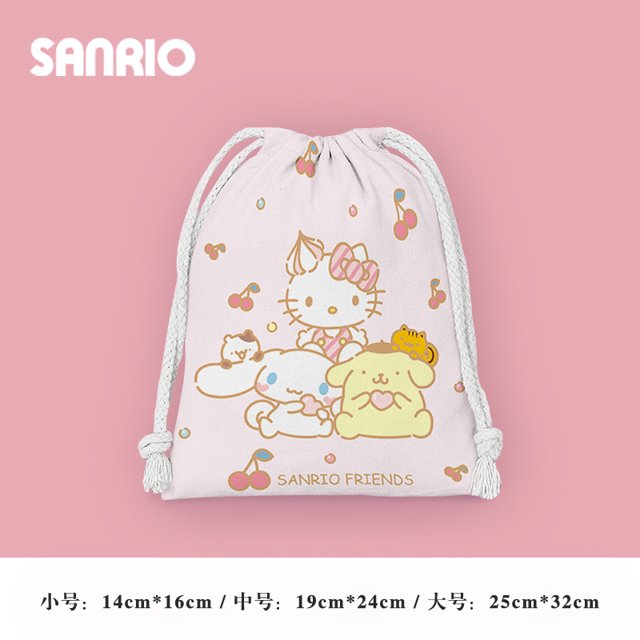 Bolsa de lona de dibujos animados de Sanrio Kuromi, Cinnamoroll My Melody, bolsa de compras ecológica portátil, bolsa de almacenamiento Kawaii minimalista, regalo