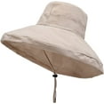 thumbnail image 2 of CoCopeaunts Large Bucket Hats Wide Brim Suncreen Basin Hat for Women Foldable Outdoor Travel Adjustable Chin Strap Fisherman Hat, 2 of 8