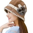 thumbnail image 3 of Women's Winter Crochet Knit Hat with Floral Ear Flap Design Warm Style, 3 of 3