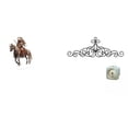 thumbnail image 1 of Centro De Mesa De Caballero Acrílico, Decoración De Escritorio Impermeable Con Base De Desplazamiento, Placa De Metal Floral Para Pared, Para Casa, Patio, Interior, Exterior, Porche, Cerca., 1 of 8