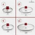 thumbnail image 2 of Glass Lids Set with Steam Vent Hole - 6+8+10"+12-Inch / 15.24cm+20.32cm+25.4cm+30.48cm - Compatible with Lodge Cast Iron Skillet Pans - Oven Safe Fully Assembled Tempered Universal Replacement Cover, 2 of 6