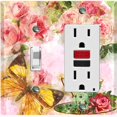 thumbnail image 1 of Metal Light Switch Plate Outlet Cover Flower Rose Teacup ROS005, 1 of 13