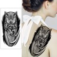 thumbnail image 1 of Tatuajes Temporales 6 uds conjunto de tatuaje negro transferencia de agua flor hierba León Tigre cuerpo tatuaje pegatina Wdftyju Libre de BPA, 1 of 3