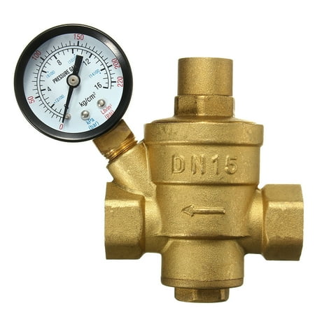 Drillpro 1/2'' DN15 Bspp Brass Water Pressure Reducing Valve With Gauge Flow