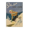 thumbnail image 1 of Ski Fun Lake Louise, Vintage Skier Birch Wood Wall Sign (6x9 Rustic Home Decor, Ready to Hang Art), 1 of 3