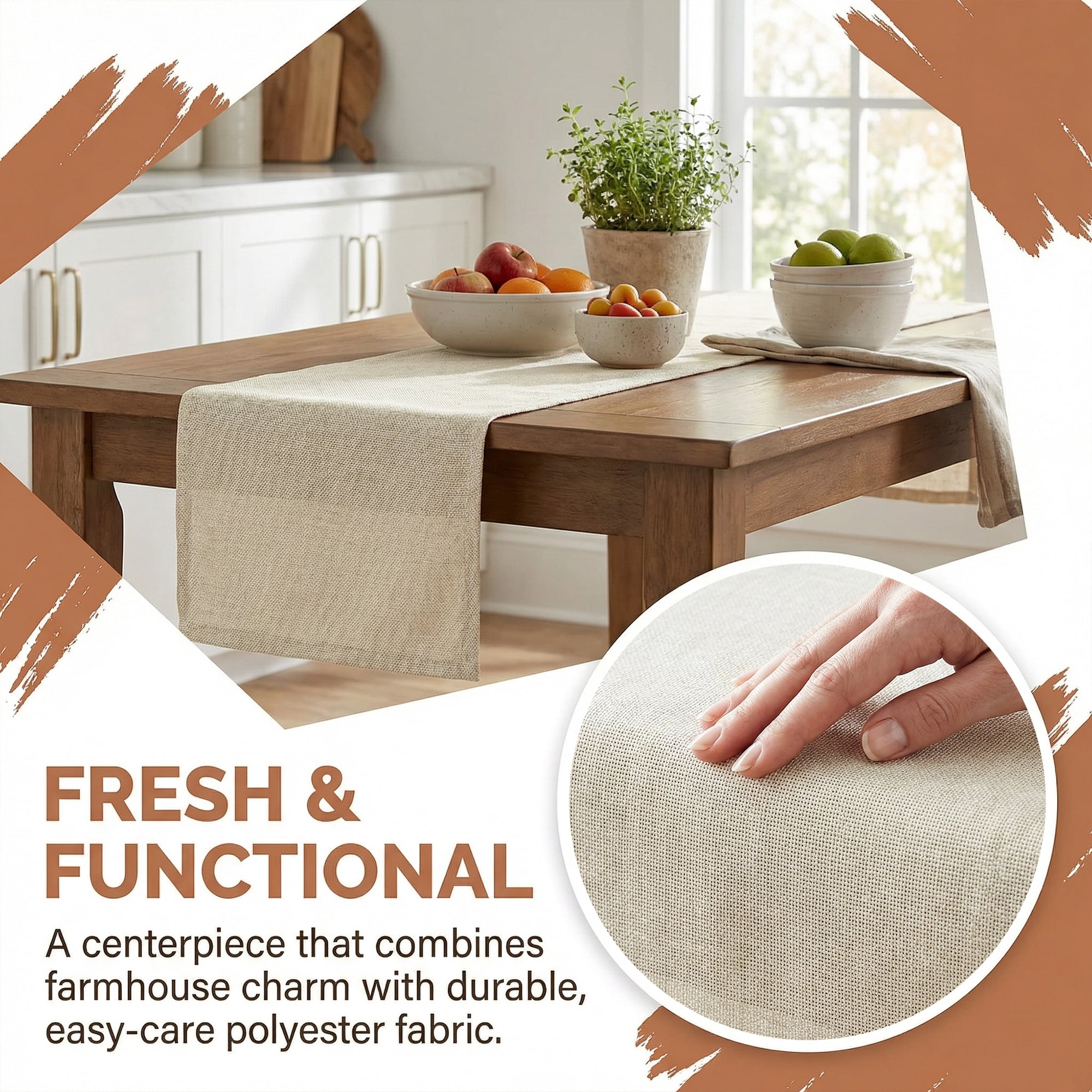 Unique Bargains Birthday Decorations Washable Kitchen Runner Beige 11.8x70.9in