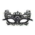 thumbnail image 1 of Masquerade Party Mask Plastic Black With Rhinestone Detail For Halloween Ball Prom Costume Accessory 6.3 X 9.45 Inches Style C Black, 1 of 8