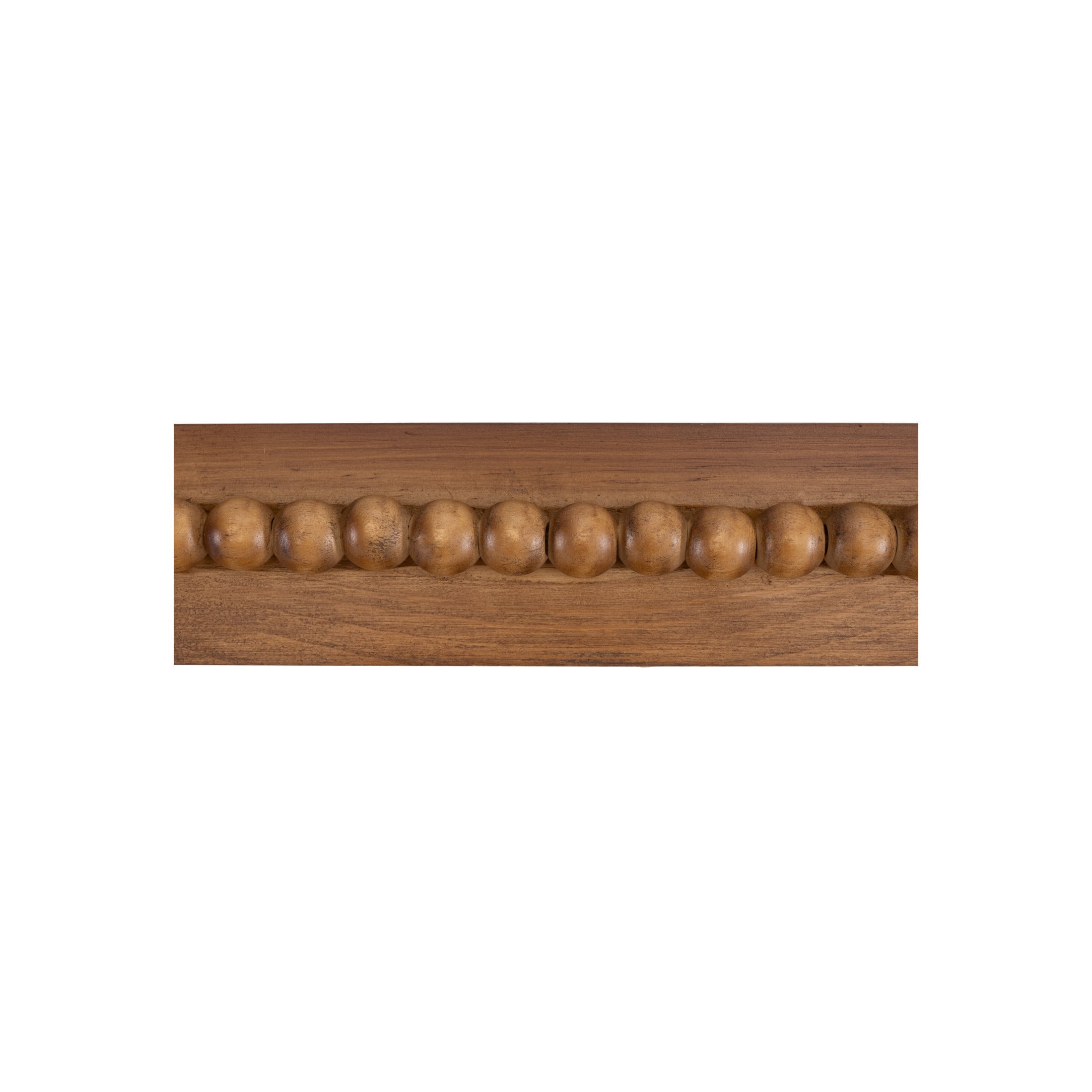 DecMode 24", 20"W Beaded 2-Tier Brown Wall Shelf with Natural Wood Grains (2 Count)