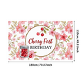 thumbnail image 3 of LUUFILx Cherry Themed Floral Background Birthday Banner Party Decoration, 3 of 7