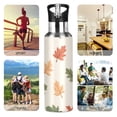 thumbnail image 7 of Yayeee 33oz Insulated Water Bottle Double Wall Stainless Steel with Flip Straw Lid, Green Autumn Leaves, 7 of 7
