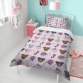 thumbnail image 4 of Cute Pitbull Terriers Dog and Flower Duvet Cover and Pillowcase Set for Single Bedding, Bedroom Accessories for Kids Teens, 4 of 5