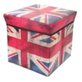 thumbnail image 4 of Footstool with Storage British Flag Pattern Living Room Bedroom Non-woven Fabrics 11.8×11.8×11.8in 1Pcs, 4 of 4