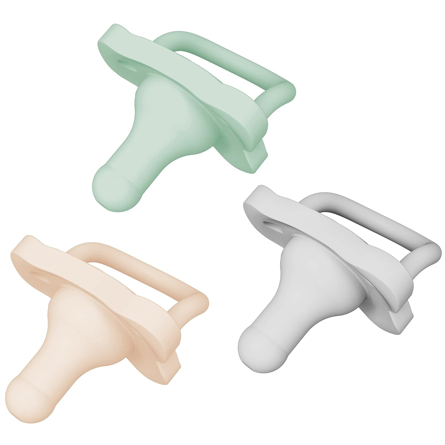 Dr. Brown's HappyPaci 100% Silicone Pacifier 0-6m, BPA Free, Cool Gray, Green, Ecru, 3 Pack