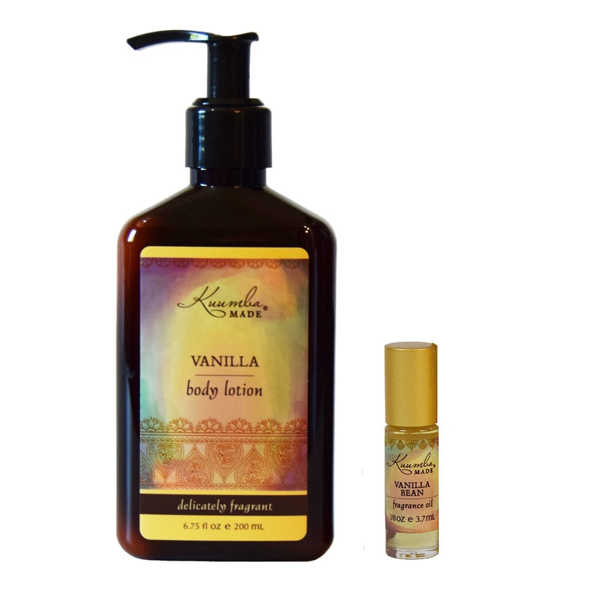 Kuumba Made Fragrance Gift Set, One Vanilla Bean 1/8oz Fragrance oil with roll on applicator and