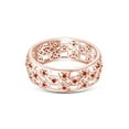 thumbnail image 3 of AFFY Round Simulated Citrine Hollowing Flower Ring for Women 14K Rose Gold over Silver-11.5, 3 of 5