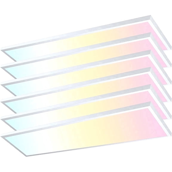 6PACK 1x4 LED Flat Panel Light Surface Mount LED Ceiling Light Kitchen Lights Ceiling Flush Mount for Garage/Basement/Laundry