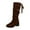 Brown, variant on Gyexs Womens Knee High Boots Suede Slouchy Low Heel Comfortable Winter Long Tall Boots Round Toe Pull on Lace up Booties Black & Size 6.5