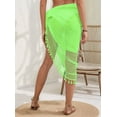 thumbnail image 6 of Boho Beach Cover Ups for Women Sarong Coverups Sheer Bikini Chiffon Wraps Skirts for Swimwear Bright Green One size, 6 of 8