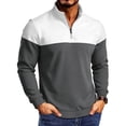 thumbnail image 2 of Hvogkswy Quarter Zip Sweatshirts for Men Long Sleeve Stand Collar Sweatshirt Lightweight Outdoor Hiking Casaul Pullover Sweatshirts, Size S-3XL, 2 of 8