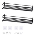 thumbnail image 1 of Organizador de especias para ahorrar espacio en la cocina, el baño y la caravana, estantes escalonados de acero al carbono de primera calidad, fáciles de instalar, color negro, 2 piezas, 1 of 5