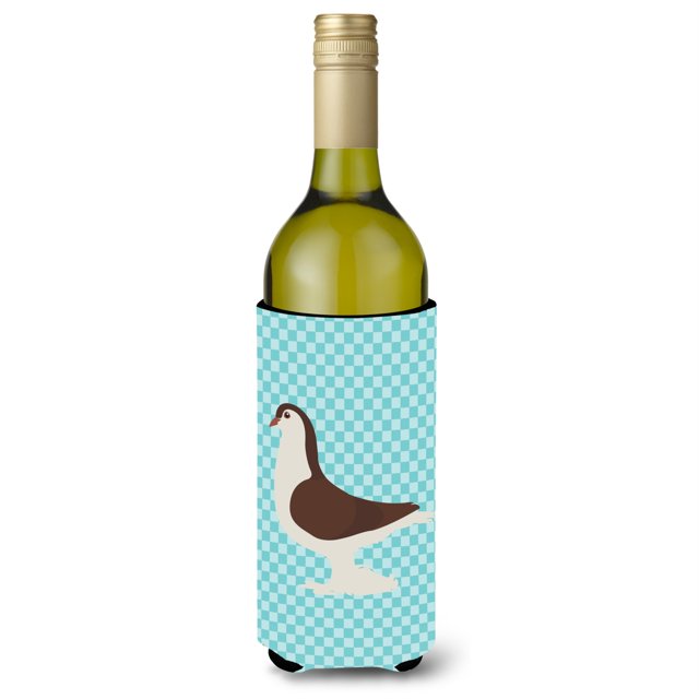 "Treasures Large Pigeon Blue Check - Abrazo decorativo para botellas, 750 ml, multicolor" Caroline's Treasures BB8117LITERK