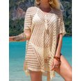thumbnail image 2 of Swimsuit Coverup for Women Crochet Hollow Bathing Suit Cover Ups See Through Sexy Beach Coverup Alsol Lamesa, 2 of 6