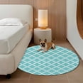 thumbnail image 3 of Quatrefoil Moroccan Pattern Round Area Rug 7 FT, Non Slip Living Room Area Carpet, Geometric Aqua Morocco Washable Soft Circular Rug Non-Shedding Floor Carpet for Bedside Office Play Room Classroom, 3 of 9