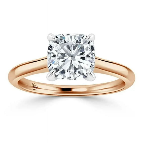2 Carat IGI Certified Cushion Shape Lab Grown Diamond Engagement Ring | 14K Rose Gold | Solitaire Lab Diamond Ring | FG - VS1- VS2