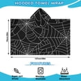 thumbnail image 2 of Halloween Spider Webs Hooded Bath Towel，50"x30" for Ages 3 To 12 Kids, Quick Dry Lightweight Soft Microfiber Hood Beach Towel Cover Up for Kids, 2 of 7