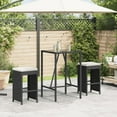 thumbnail image 1 of vidaXL Garden Bar Stools with Cushions 2 pcs Black Poly Rattan, 1 of 5