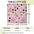 thumbnail image 2 of Pink Halloween Elements Pattern Square Fitted Tablecloth with Elastic Edge,Square Table Cover,Washable Elastic Table Cover for Home Kitchen Party Decor 36"x36", 2 of 6