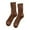 Brown, variant on Double Knit Thermal Stockings Cozy Soft Mid Calf Socks For Winter Homewear