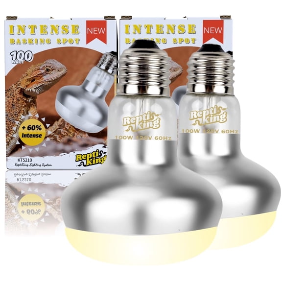 Basking Light RepTiking de 100 W, paquete de 2 unidades, mejorada para reptiles
