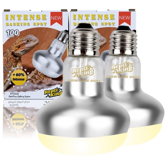 Basking Light RepTiking de 100 W, paquete de 2 unidades, mejorada para reptiles