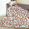 thumbnail image 6 of Pofeuu Happy Foxy Faces Print Ultra-Soft Micro Fleece Blanket,for Bed Or Sofa,All Season Throw Blankets Flannel Blanket-80"x60", 6 of 7