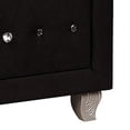 thumbnail image 4 of Rea Nightstand- 2 Drawers with Crystal Knobs- Black Velvet Upholstery, 4 of 7