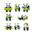 thumbnail image 2 of 8 Uds Panda Sunnimix con Estatua de bambú Adorno de jardín en Miniatura para Sala de Estar, 2 of 8