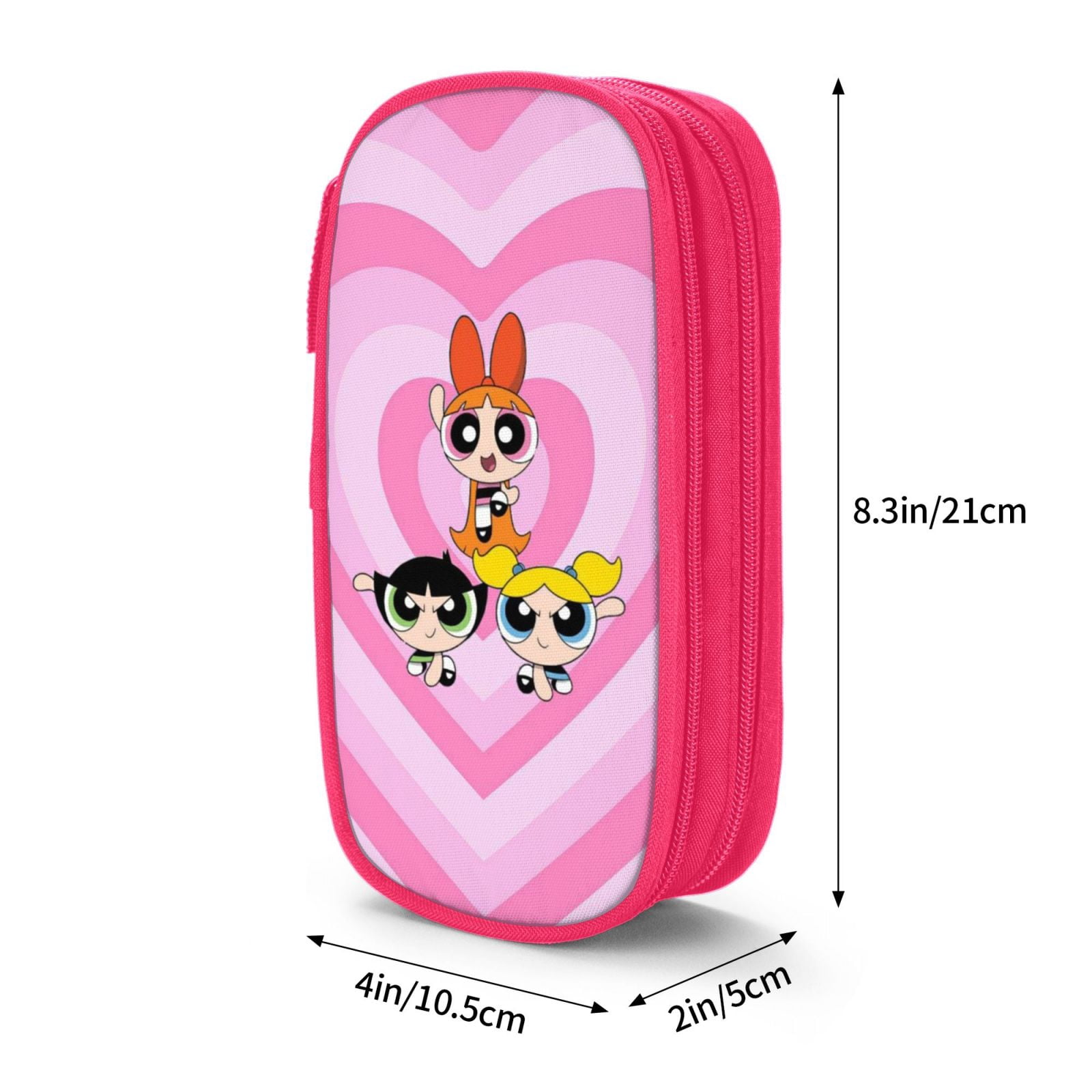 The Powerpuff Gi-rls Pencil Case Large Capacity Pencil Pouch Penbag Office Stationery Organizer Travel Makeup Bag Pink